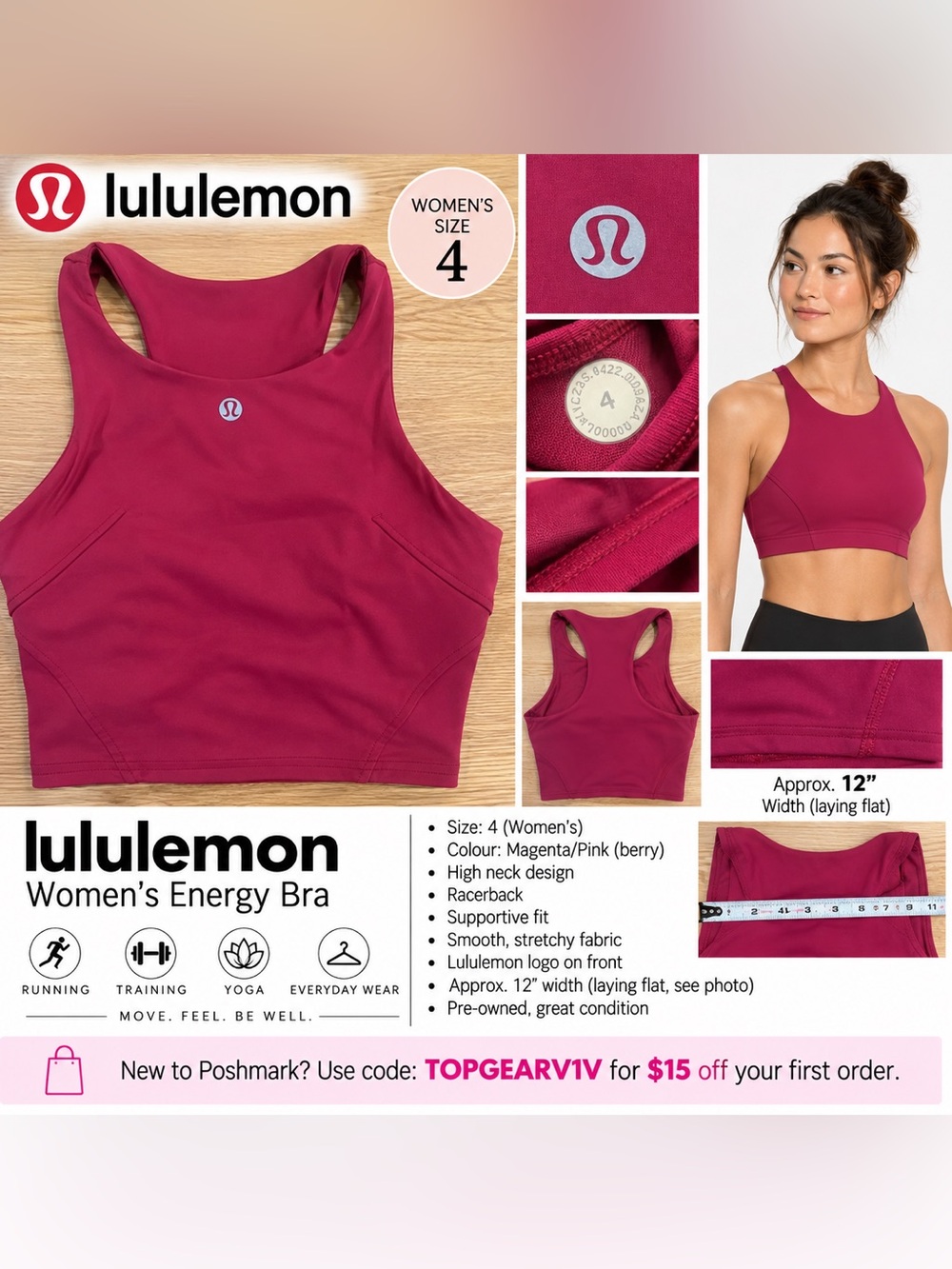 lululemon
Women's Energy Bra
Size 4